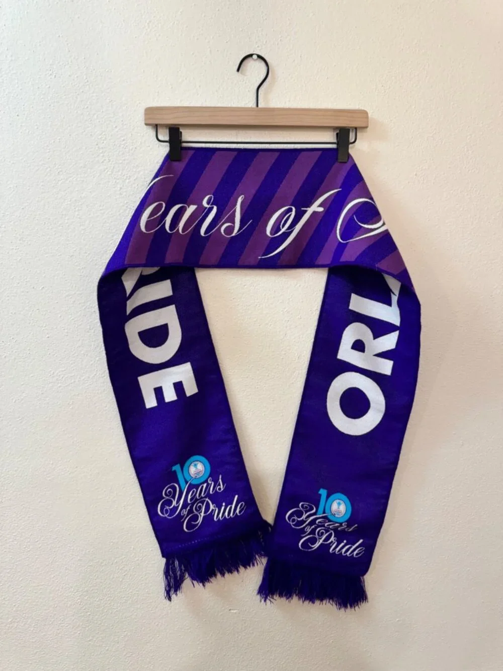 Orlando Pride 10 Years of Pride Ruffneck Soccer Scarf Purple NWSL